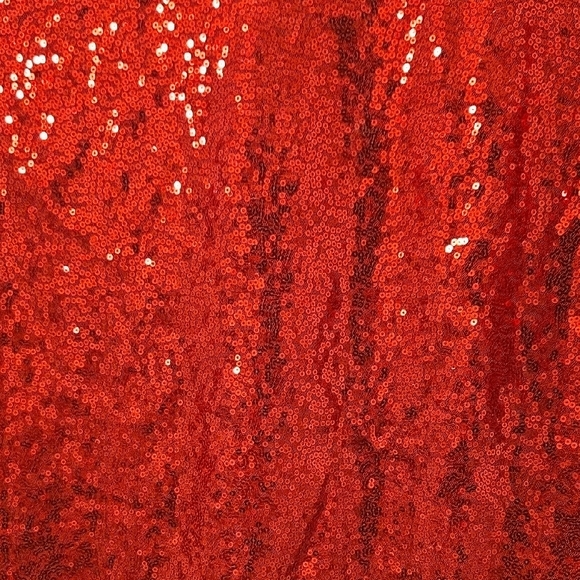 NY Collection Sparkling Red Sequin Blouse - Picture 3 of 7